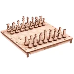Wooden Puzzle 3D Game Chess and Checkers 2 in 1 Set 4