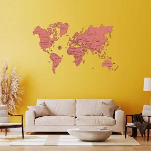 Wooden Map Puzzle 3D World World Map Colour XL 15
