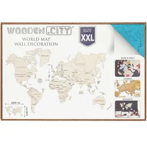 Wooden Map Puzzle 3D World World Map Colour XXL 14