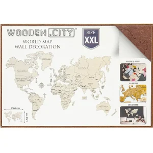 Wooden Map Puzzle 3D World World Map Colour XXL 13