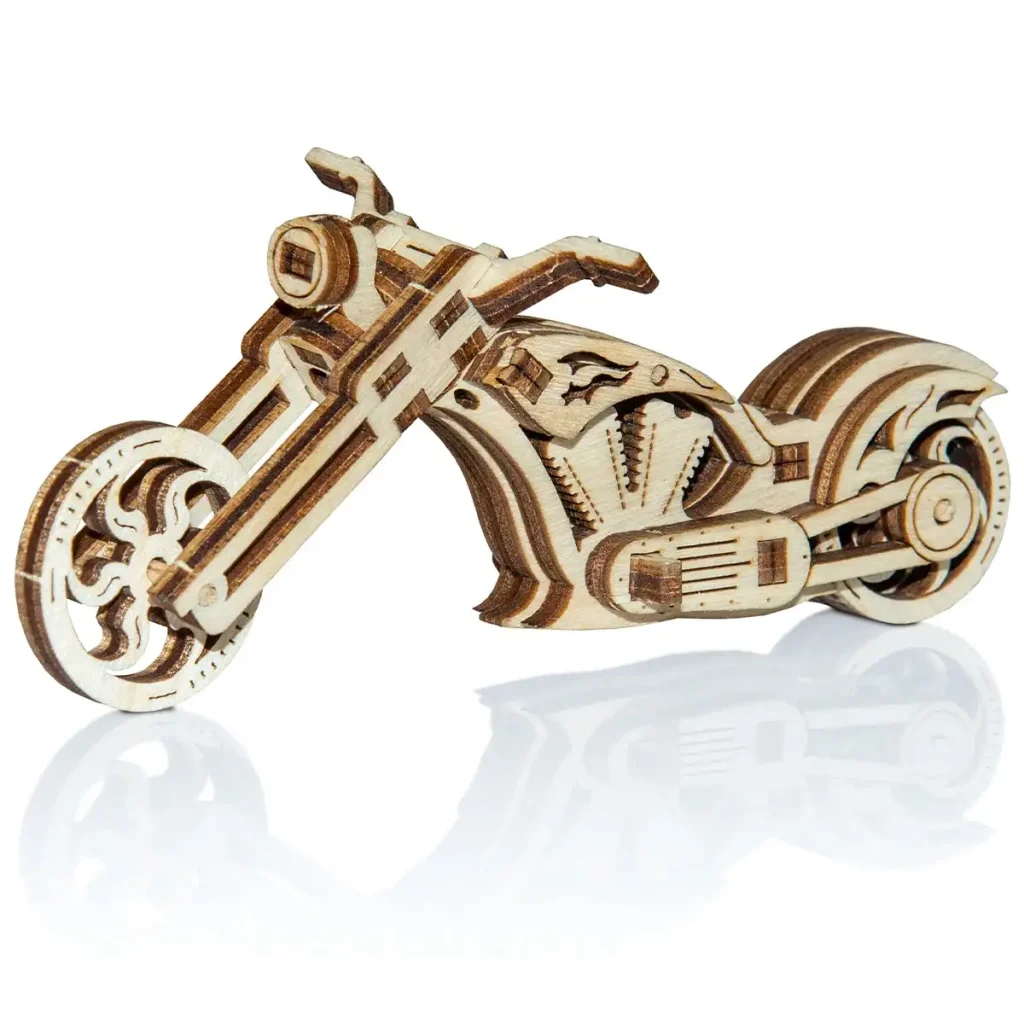 Wooden Puzzle 3D Motorbike Chopper Widget opis 4