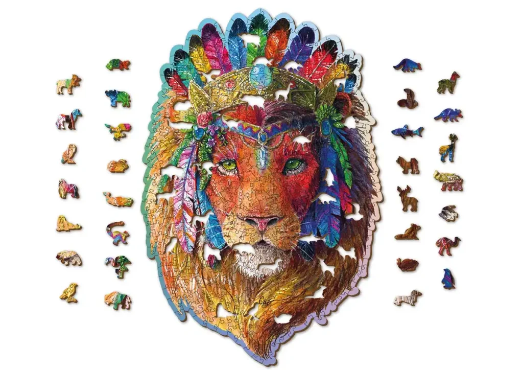 Drewniane puzzle w kształcie zwierząt 500 Mystic Lion Opis 7