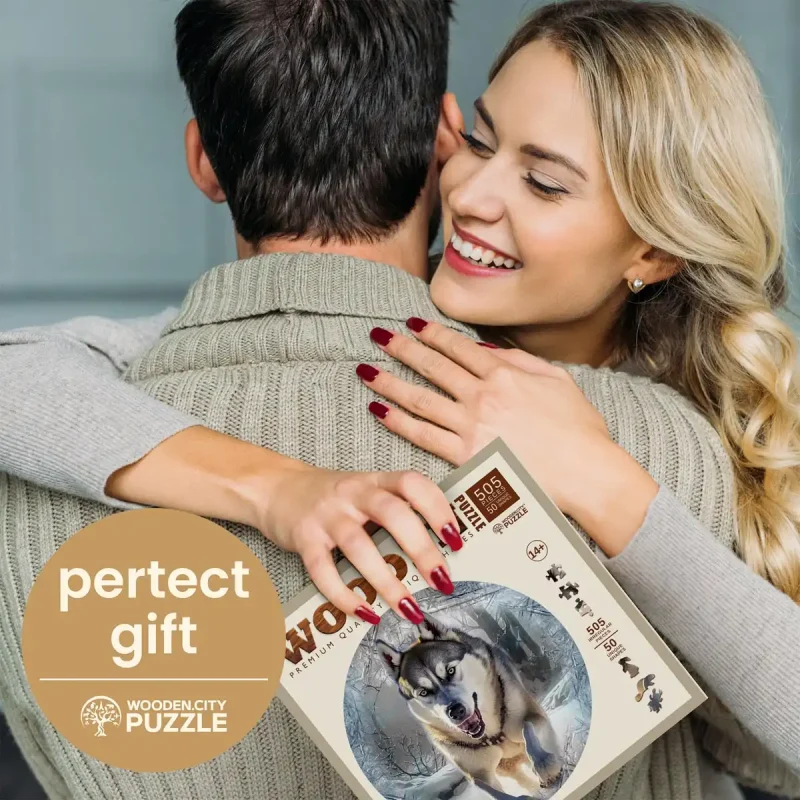 Wooden Puzzle 500 Running Wolf 2