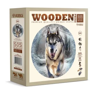 Wooden Puzzle 500 Running Wolf 1