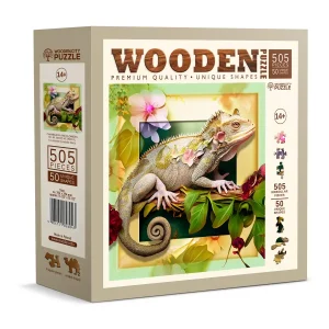 Wooden Puzzle 500 Chameleon And Flowers 1