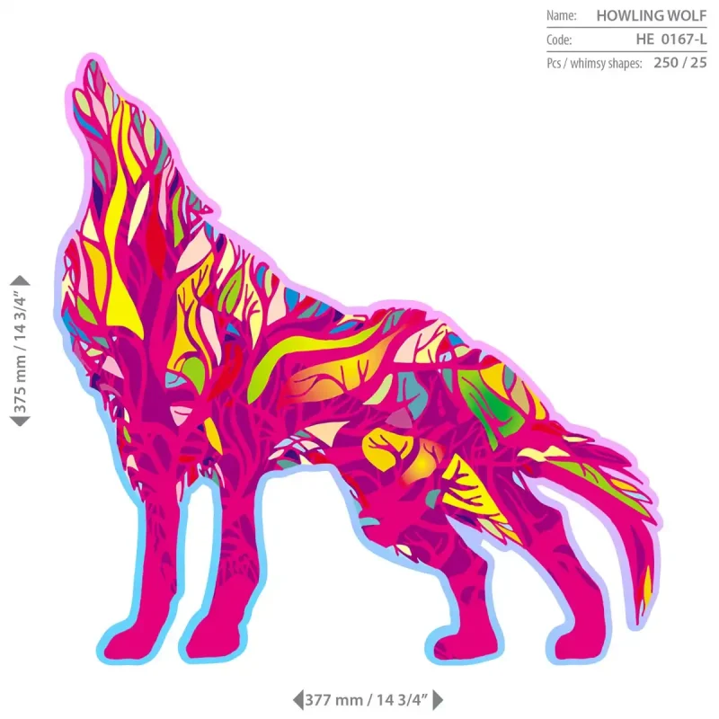 Wooden Puzzle 250 Howling Wolf 2