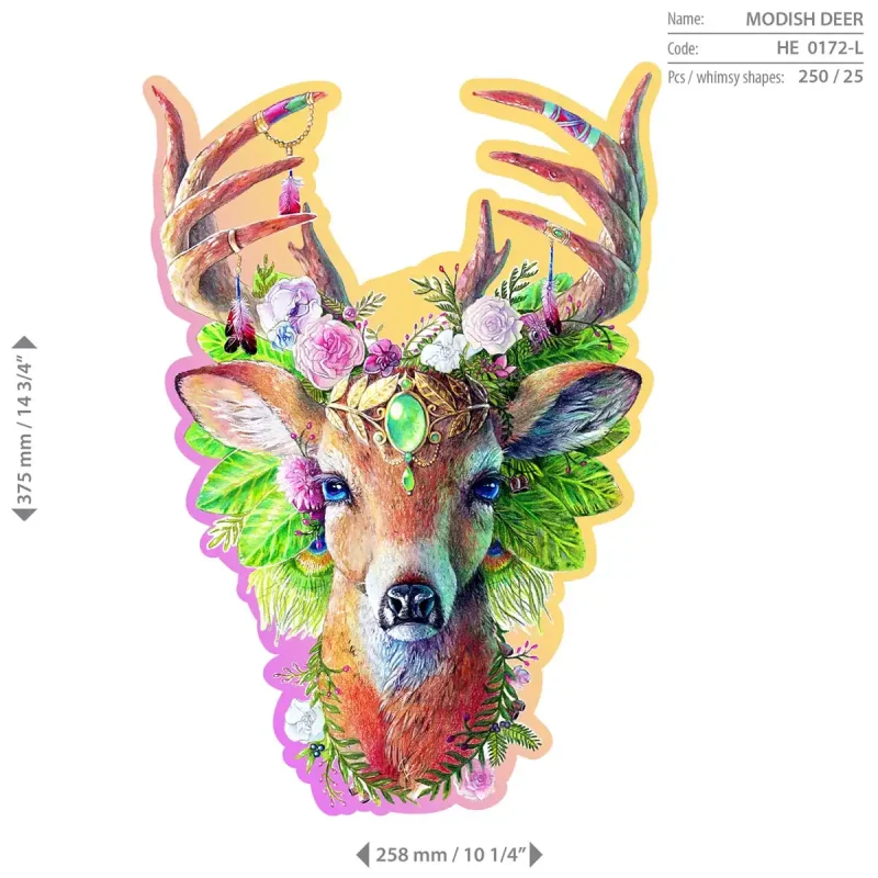 Wooden Puzzle 250 Modish Deer 6
