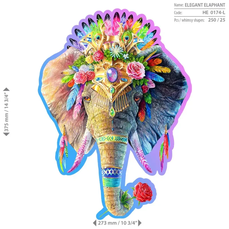 Wooden Puzzle 250 Elegant Elephant 6