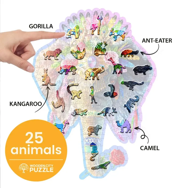 Wooden Puzzle 250 Elegant Elephant 5