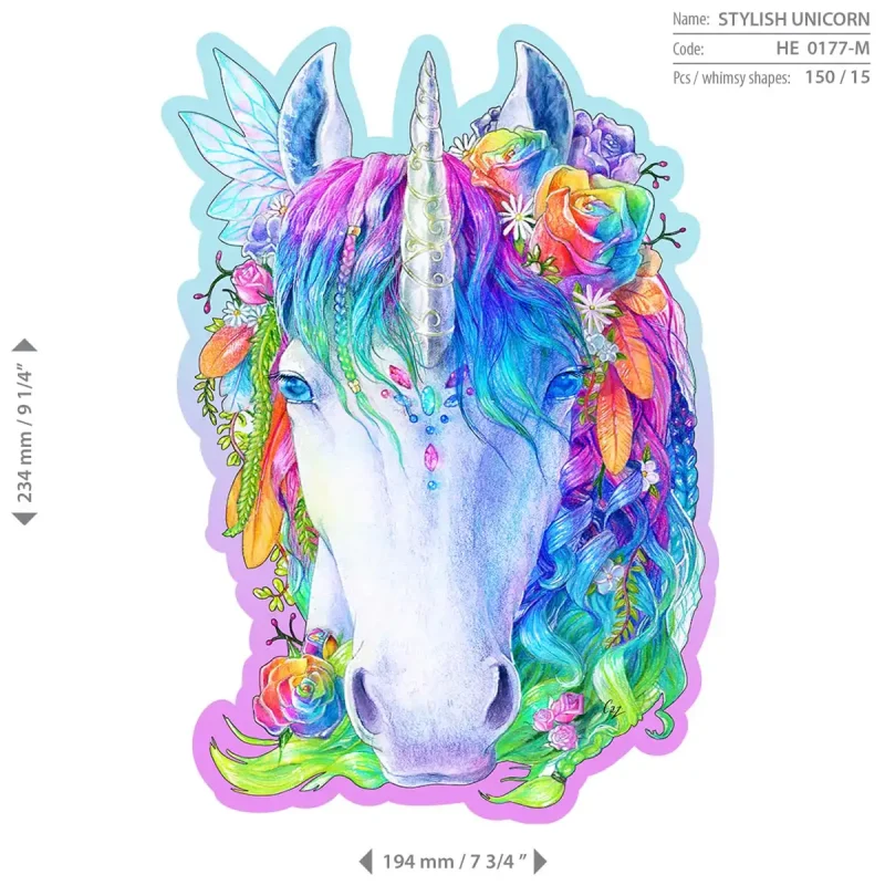 Wooden Puzzle 150 Stylish Unicorn 6