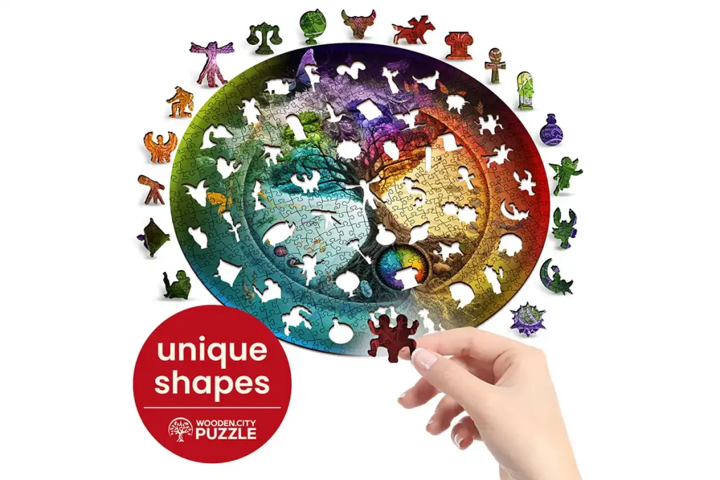 Drewniane puzzle w kształcie zwierząt 250 Drzewo Zycia Opis 2
