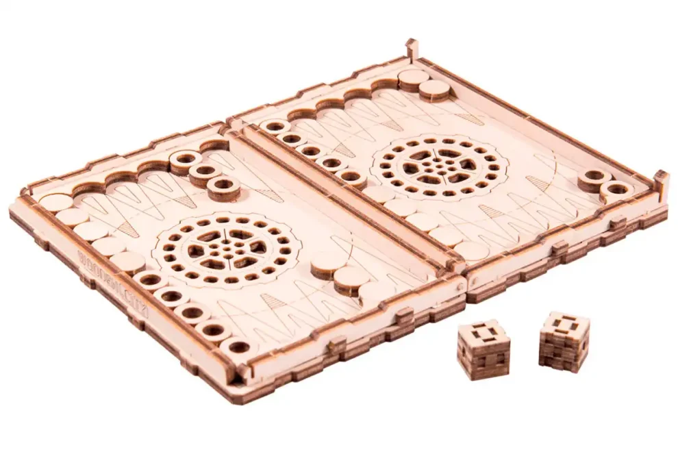 Puzzle 3D drewniane - Krótkie Backgammon opis 2