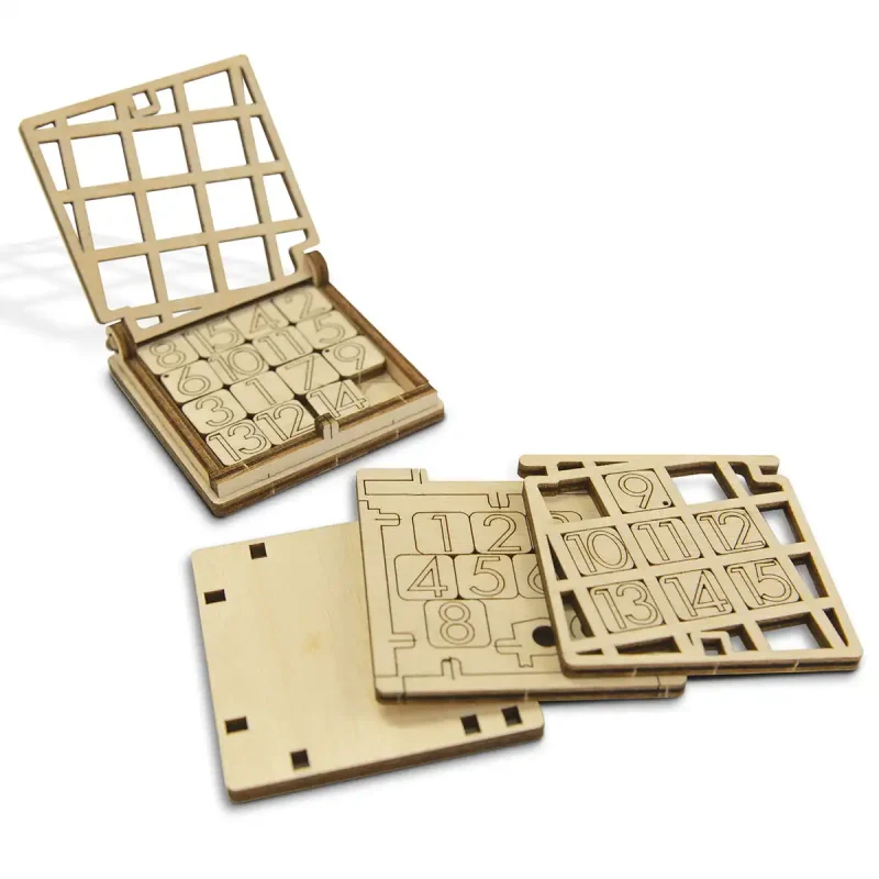 Wooden Puzzle 3D Game Brain Teasers IQ Fifteen Puzzle 2