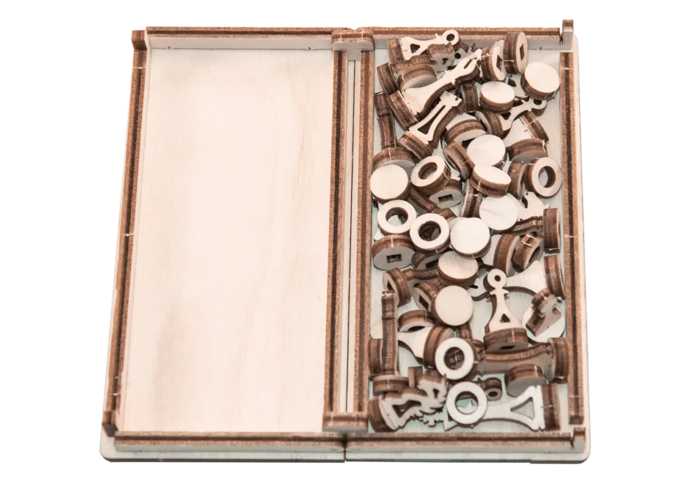 Puzzle 3D drewniane - Szachy I Warcaby 2 W 1 opis 1