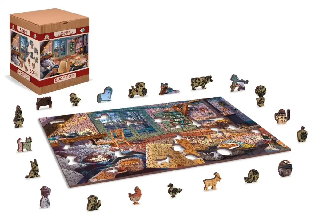 Puzzle Drewniane 500 Cosy Cabin Opis 3