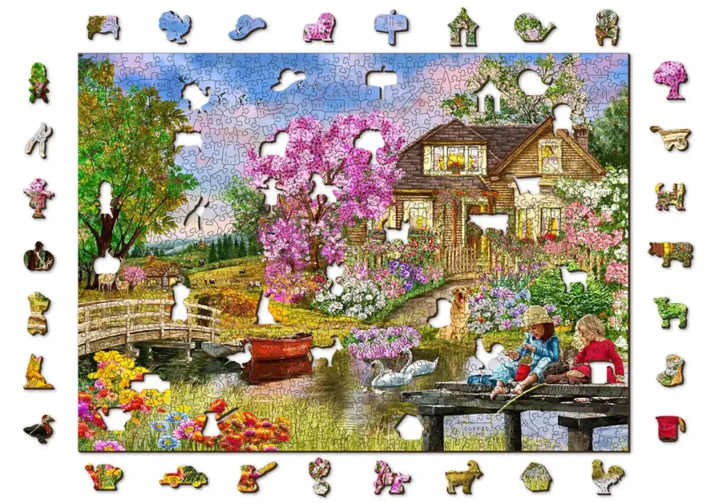 Puzzle en Bois Cottage Printanier 1000 Pièces Opis 9