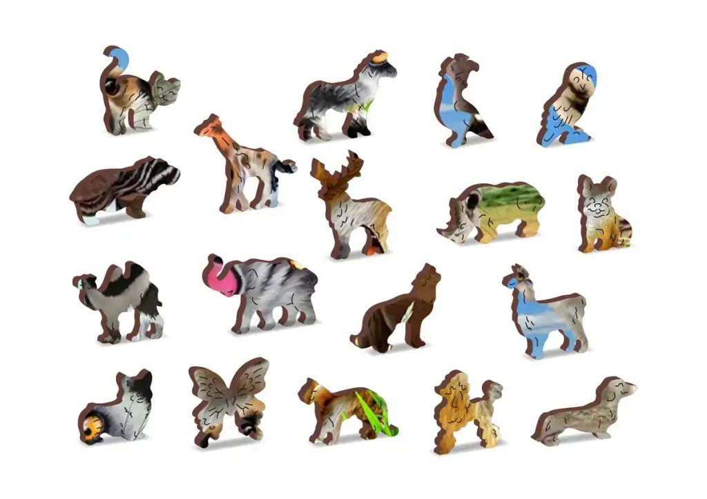 Drewniane Puzzle w kształcie zwierząt Witamy w Afryce 500 opis 2