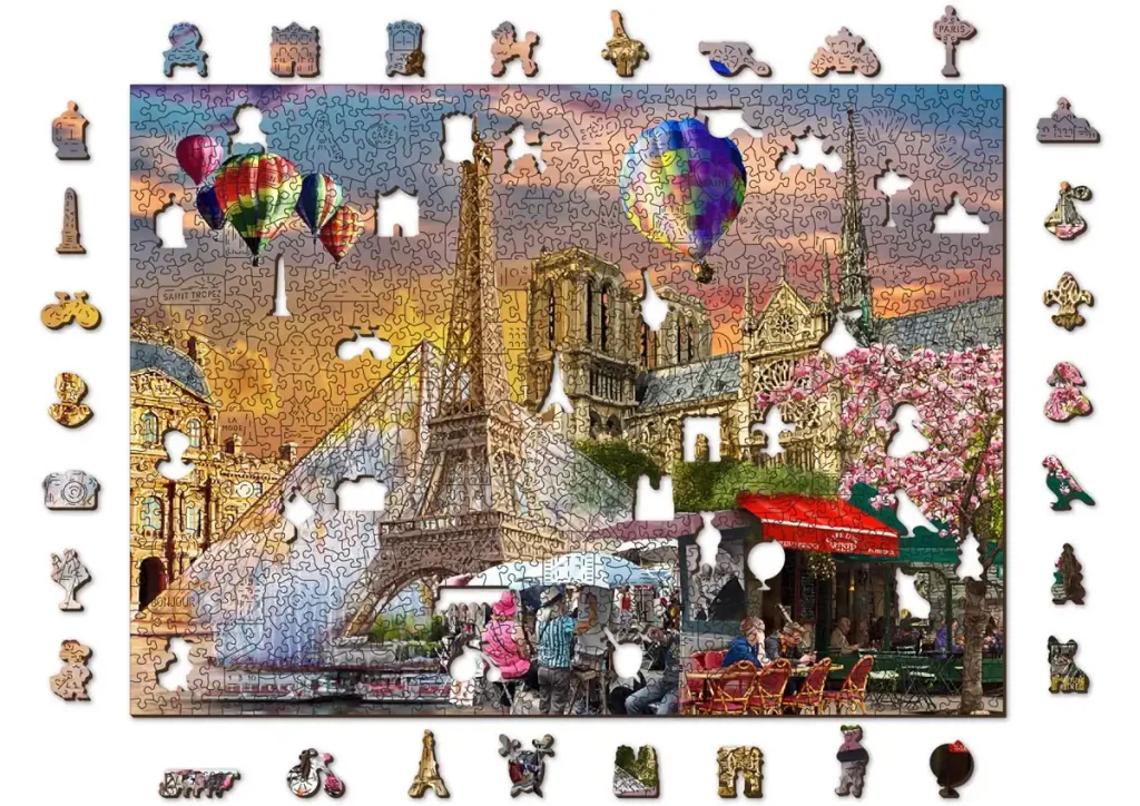 Puzzle en Bois "Printemps à Paris 1000" Opis 8