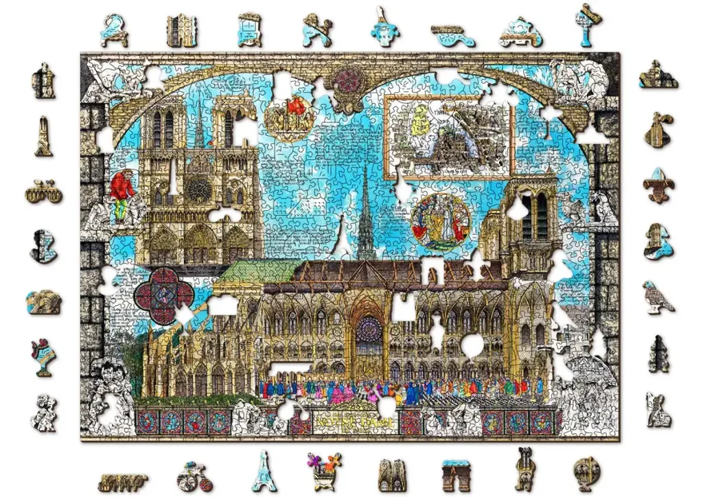 Puzzle Drewniane 1000 Notre Dame opis 1