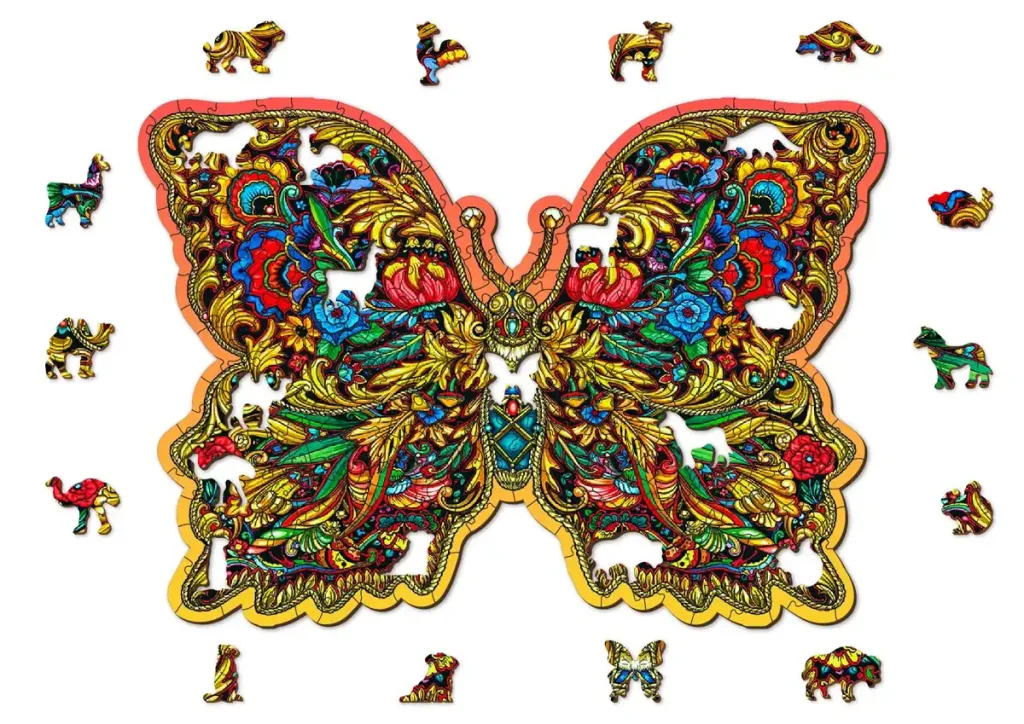 Drewniane puzzle w kształcie zwierząt 250 Royal Wings opis 1