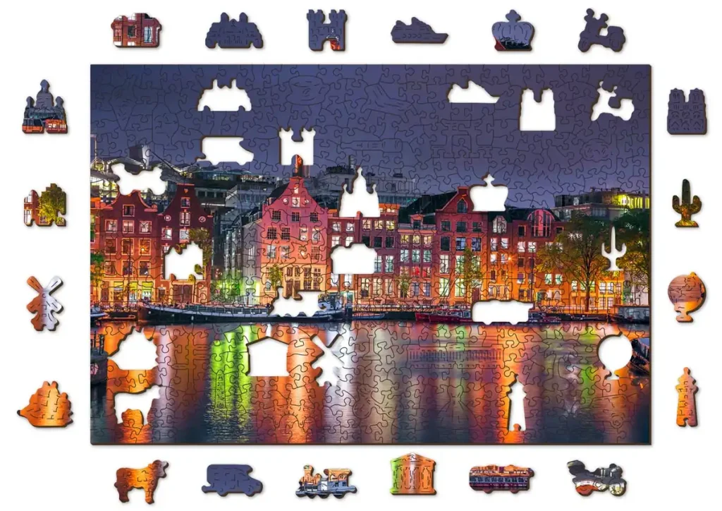 Amsterdam la Nuit, Puzzle en Bois 500 Pièces Opis 8