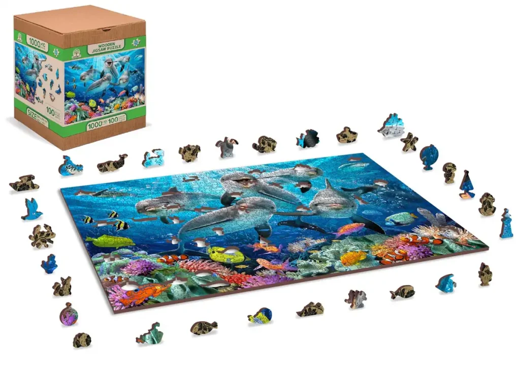 Puzzle en Bois Dauphins Heureux 1000 Pièces Opis 8