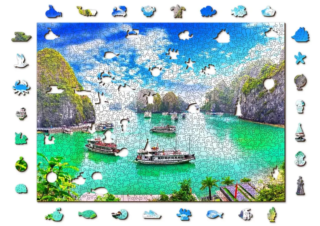 Puzzle en Bois Baie d'Halong, Vietnam 1000 Pièces Opis 9