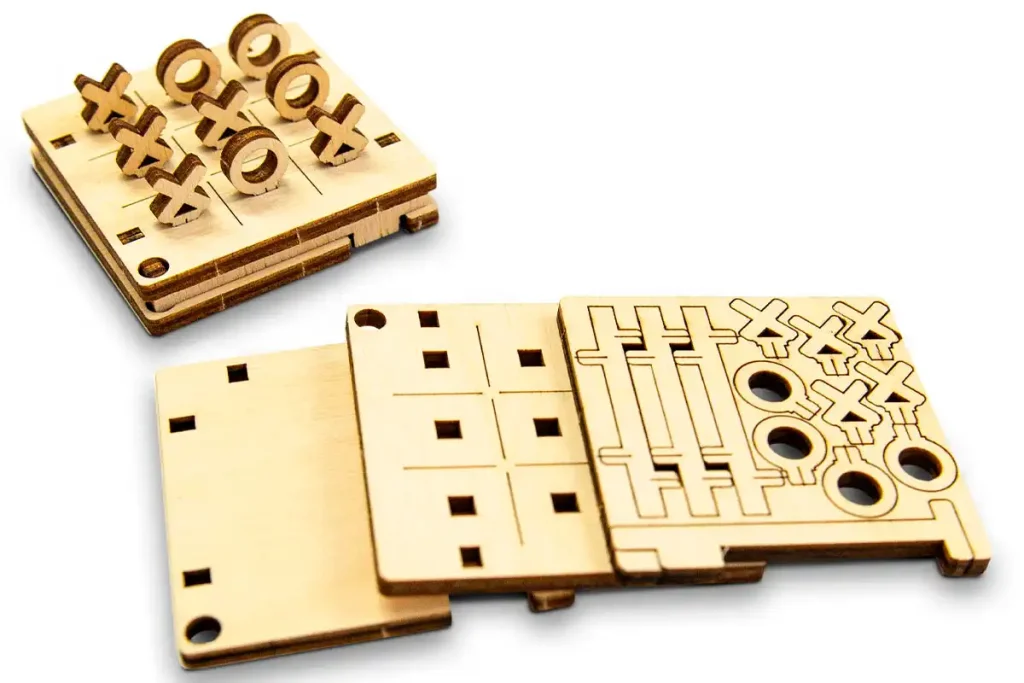 Puzzle 3D drewniane - Kółko I Krzyżyk 1 opis 1