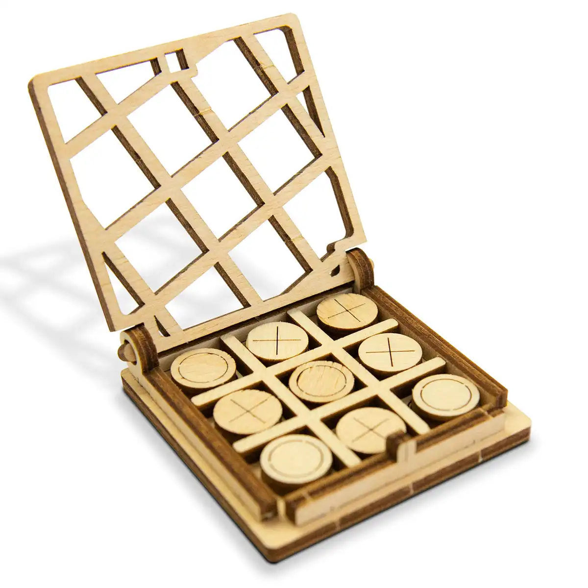 Mosaic Tic Tac Toe - Wooden Strategy Game-236V