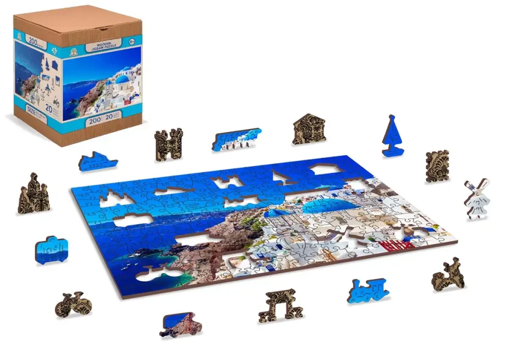 Puzzle Drewniane 200 Santorini, Greece opis 3