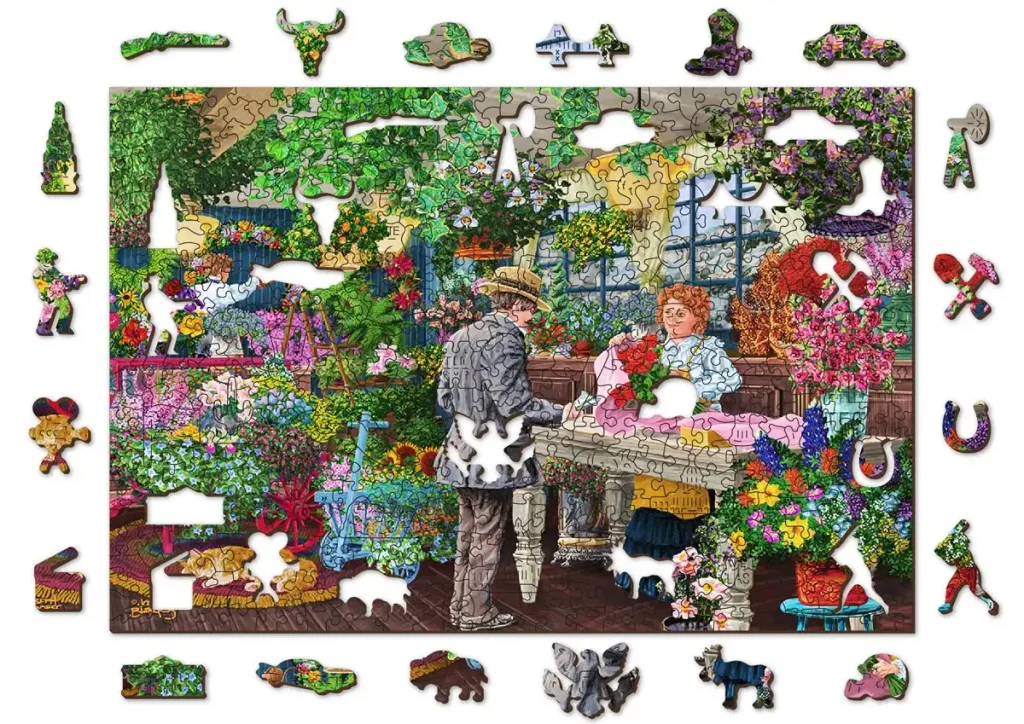 Drewniane Puzzle Kwiaciarnia 500 opis 1