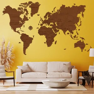 Wooden Map Puzzle 3D World World Map Colour XXL 1