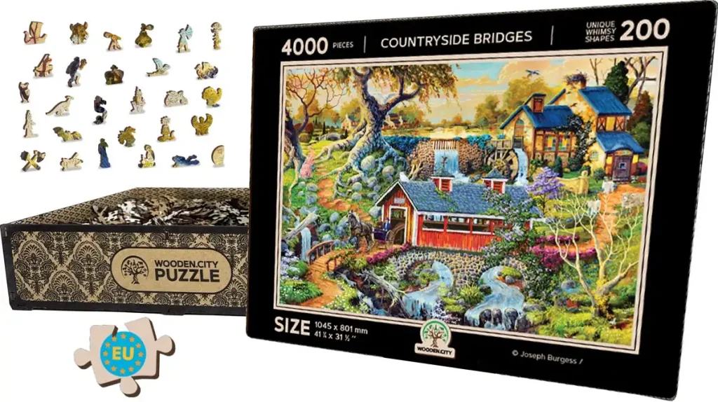 Les Ponts du Paysage Campagnard Puzzle en Bois 4000 Pièces Opis 2