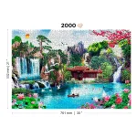 Wooden Puzzle 2000 Waterfalls In Japanese Garden 11