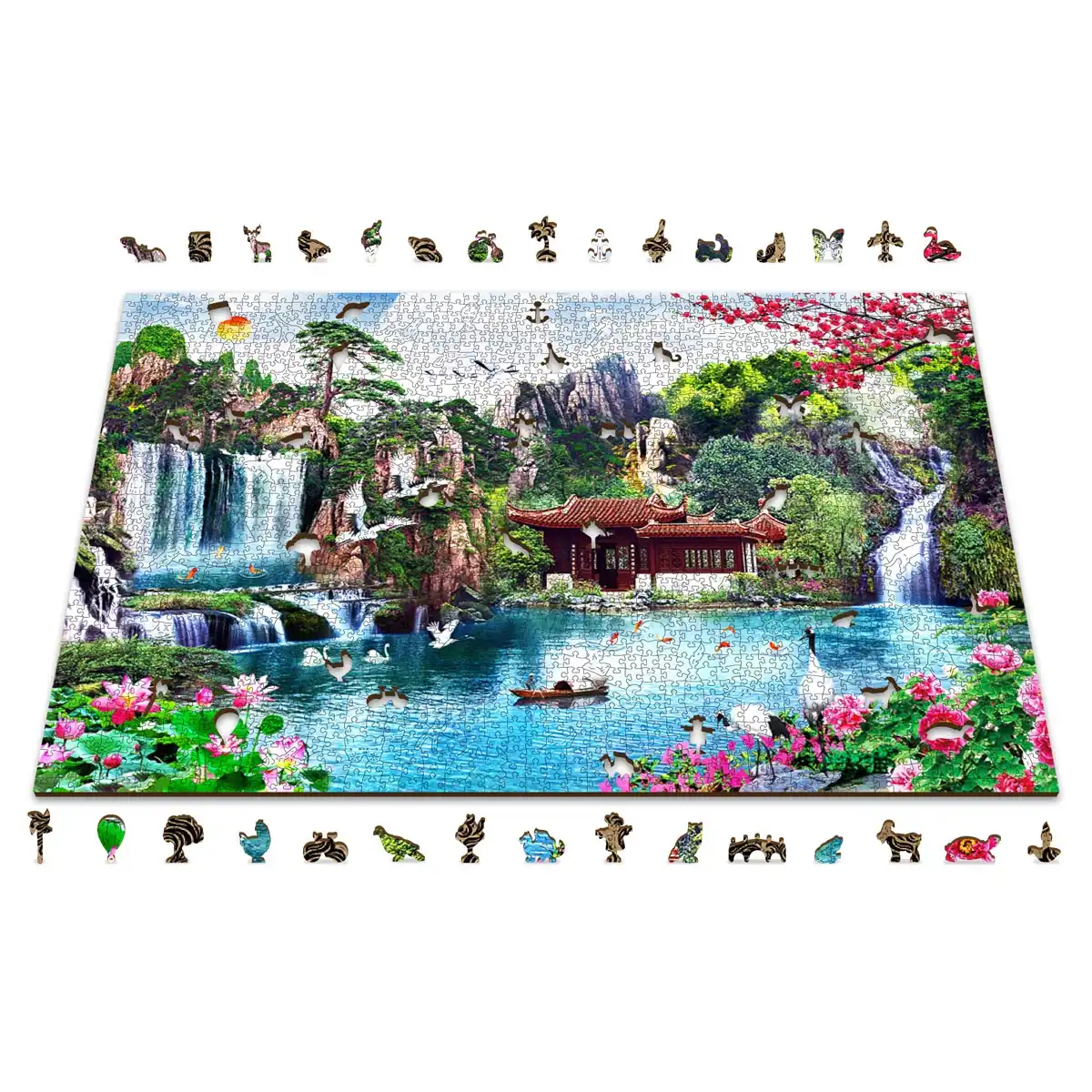 1000 Pieces Puzzles Wooden Letter Area Design Beautiful Bridal Veil Veu Da  Waterfall Chapada Guimaraes National Park Puzzle Gifts for Adults Children
