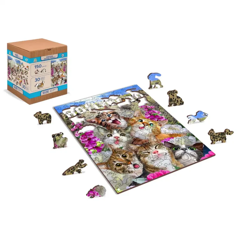 Wooden Puzzle 200 Kittens In Hollywood 8