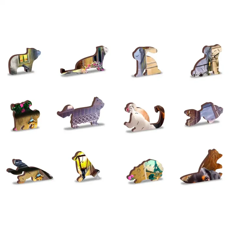 Wooden Puzzle 200 Puppies In Paris 5