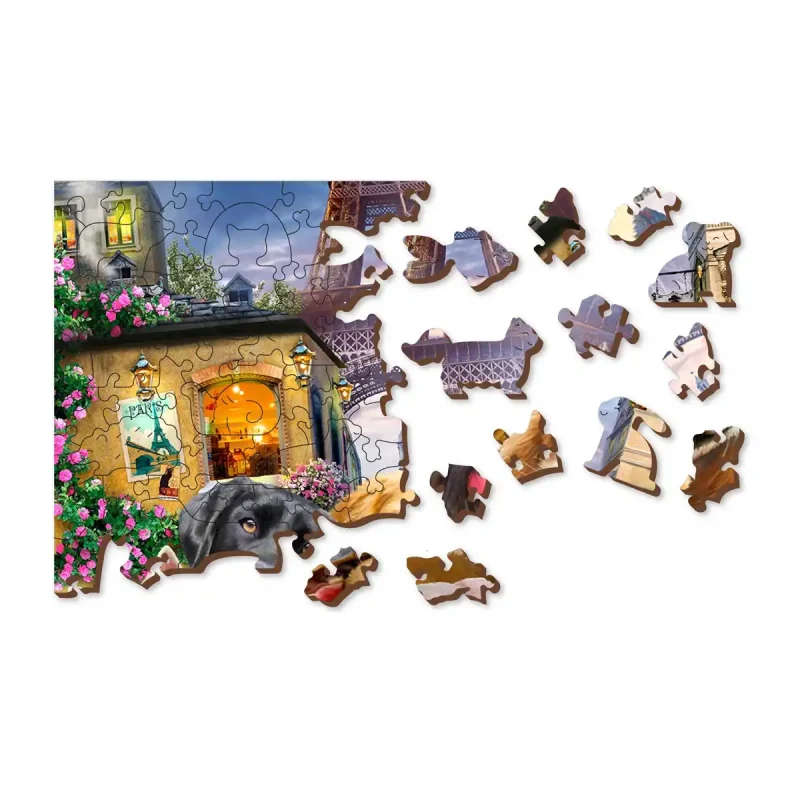 Wooden Puzzle 200 Puppies In Paris 9
