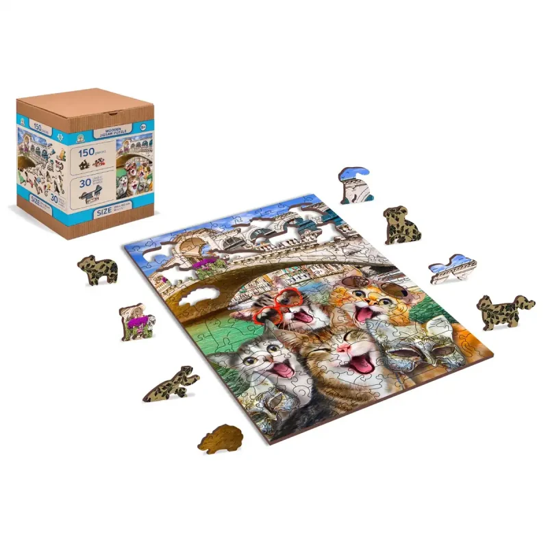 Wooden Puzzle 200 Kittens In Venice 8