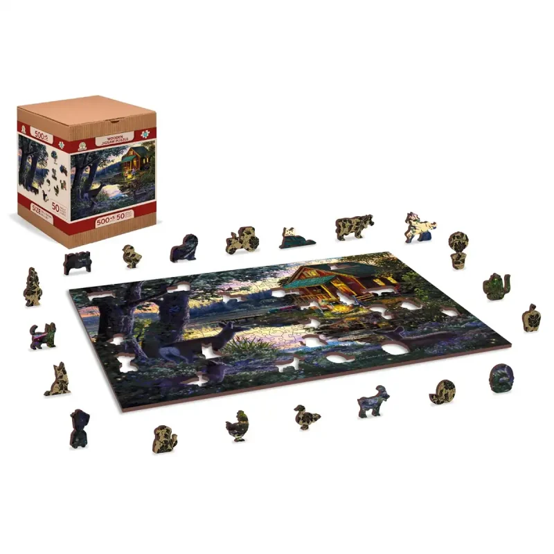 Wooden Puzzle 500 Evening At The Lakehouse 2