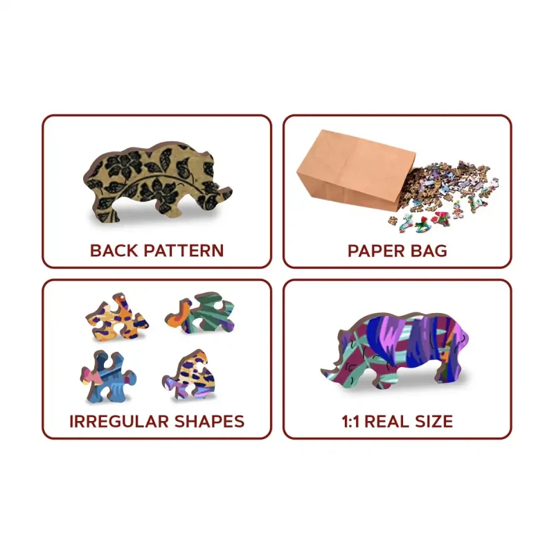 Puzzle bois forme animaux 155 Jungle 5