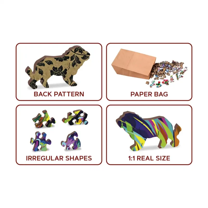 Wooden Puzzle 274 Rainbow Wild Cat 5