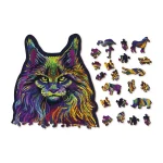 Wooden Puzzle 140 Rainbow Wild Cat 1