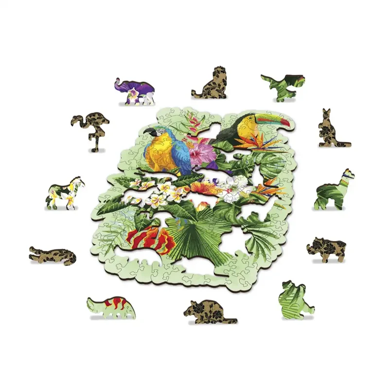 Wooden Puzzle 160 Tropical Birds 3