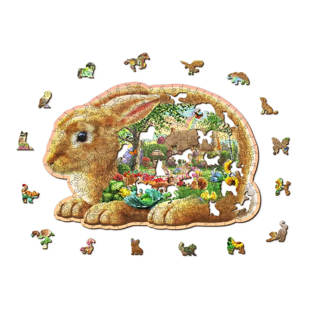 Rabbit & Bunny Wooden Puzzle