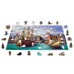 Wooden Puzzle 500 Old Ships In Harbour 1 - 7