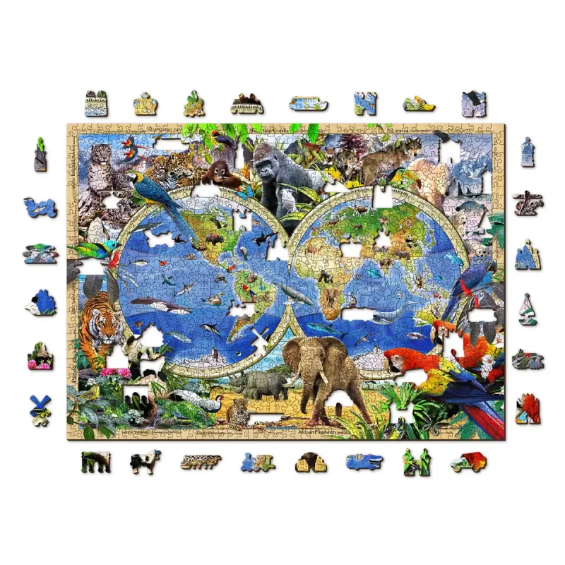 Wooden Puzzle 1000 Animal Kingdom Map 8
