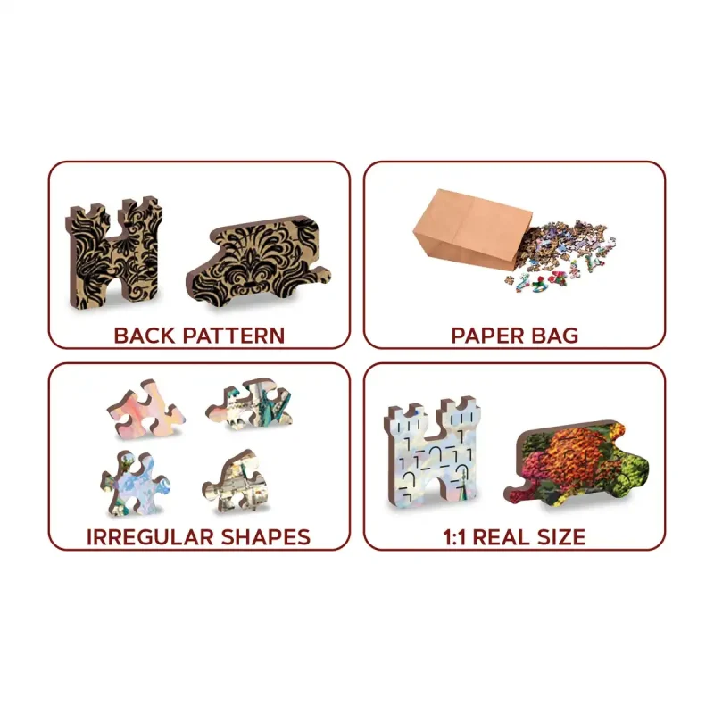 Wooden Puzzle 1000 The Neuschwanstein Castle 5