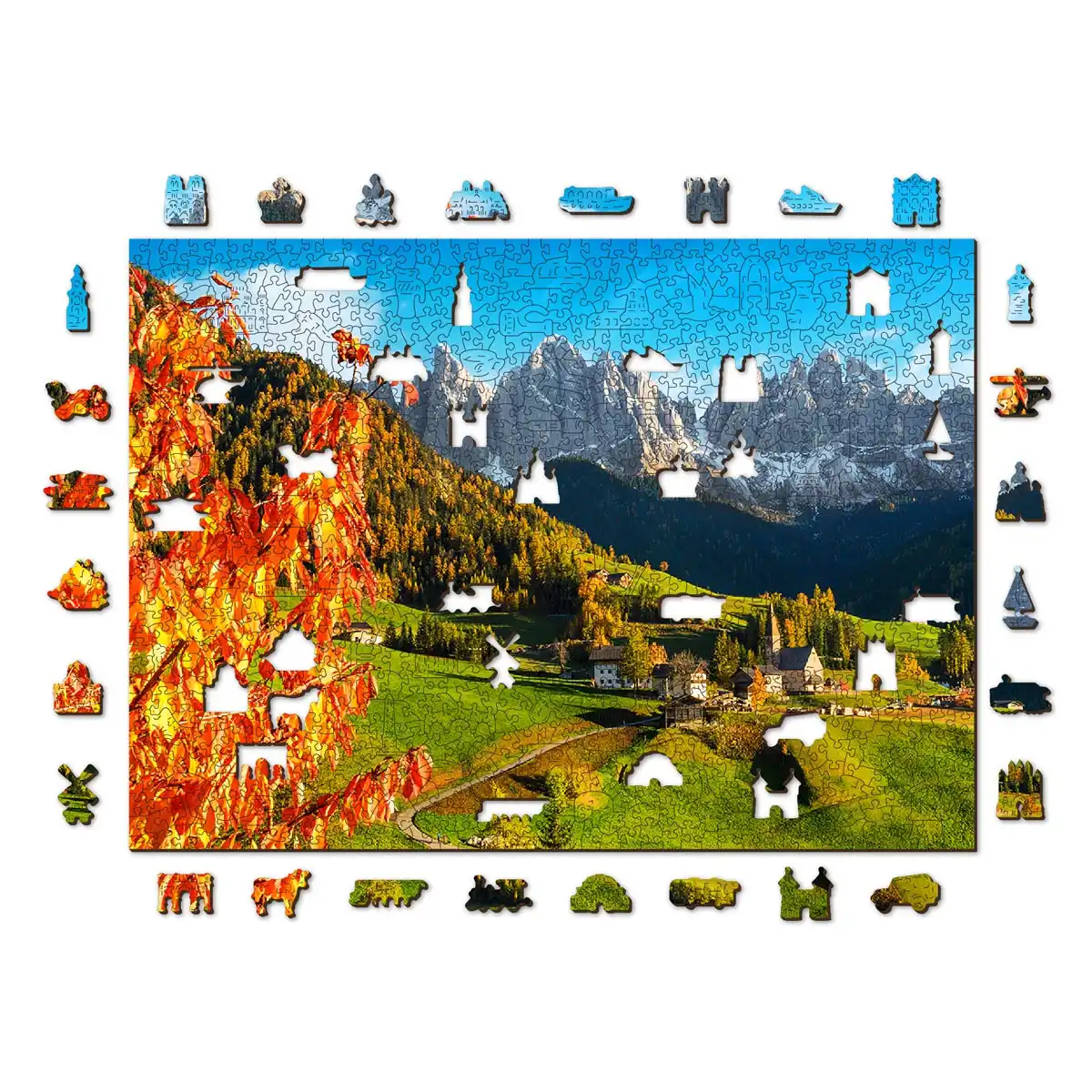 Tableau bois municipal puzzle - 50 x 70 cm