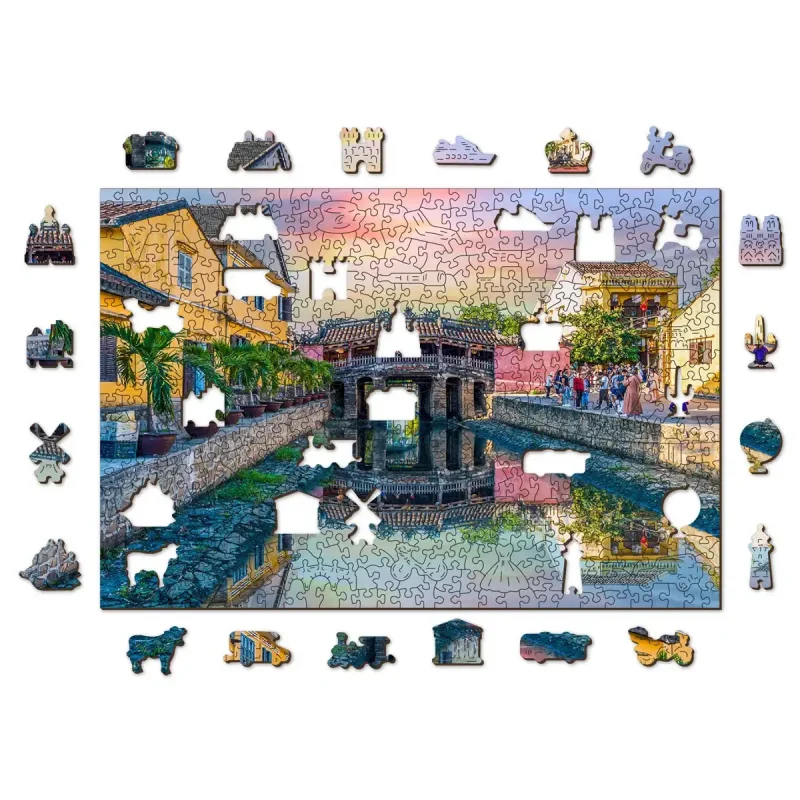 Wooden Puzzle 500 Japanese Bridge, Hoi An City, Vietnam 8